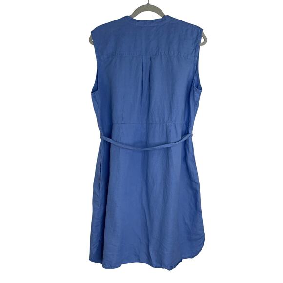 L.L. Bean blue button down dress 100% Linen Size 20 Petite - Picture 7 of 14